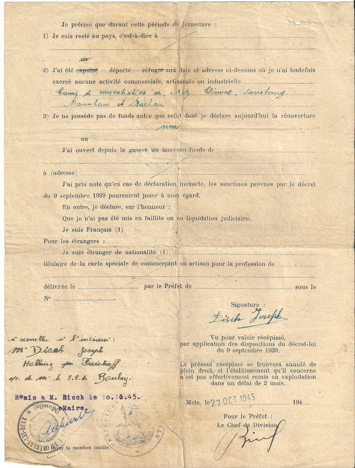 D�claration R�ckseite